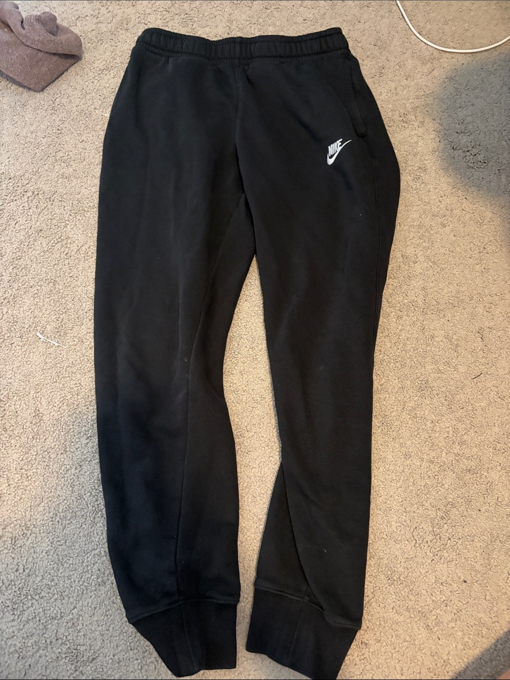 Nike Black Jogger Pants with White Swoosh